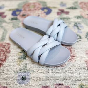 J Crew Womens Summer Crisscross Slide Sandals Size 8 Resort Vacation Pool Blue